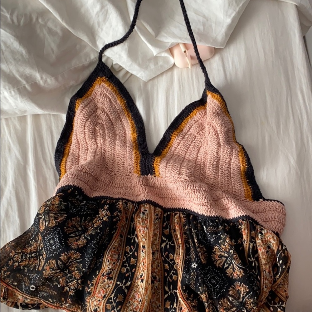 patterned halter tank top